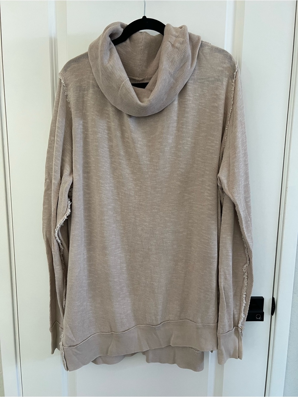 We The Free Taupe Cowl Neck Lightweight Pullover